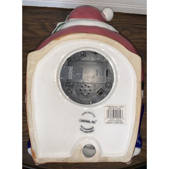 Santa Lying Down Talking Candy Dish Works With Batteries Motion Sensor - Picture 7 of 9